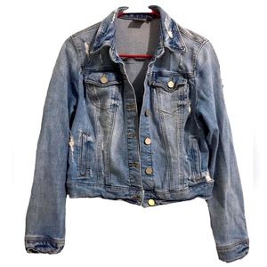 NEW YORK & CO SOHO JEANS JACKET DISTRESSED SIZE SMALL